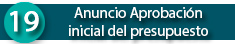 Anuncio Aprobación Inicial del Presupuesto