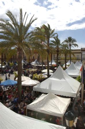 Image Miles de personas se dan cita en la plaza de España durante la tradicional Muestra de Habas con Poleo